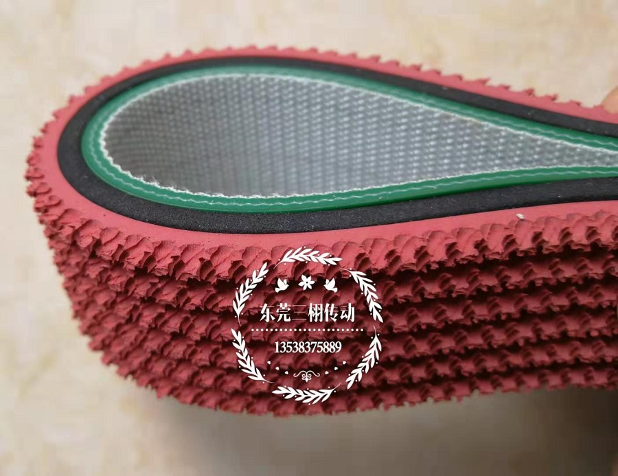 輸送帶加海綿，加花紋